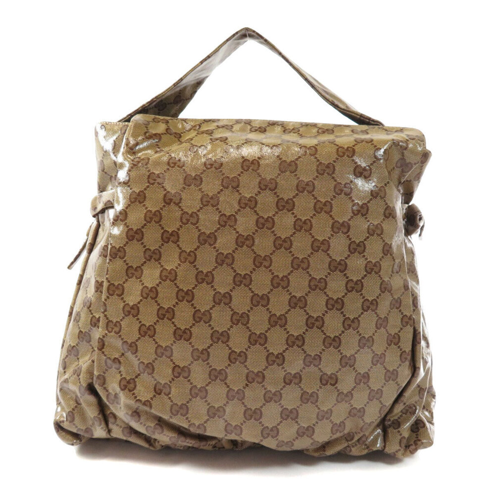 Gucci Bag Brown Shoulder GG Tote Beige Crystal
